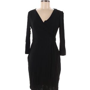 Diane Von Furstenberg Black Long-Sleeve Wrap Dress